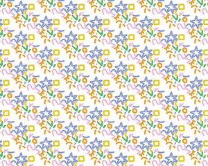 Whimsical hanukkah pattern with stars and dreidels