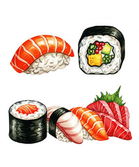 sushi and chopsticks  japanese food 