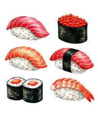 set of sushi   japanese food