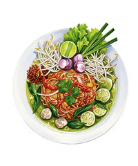 Painting Pad Thai Thai food