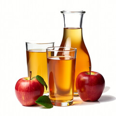 Fototapeta premium Fresh Apple Juice with Apples and Glass Jug