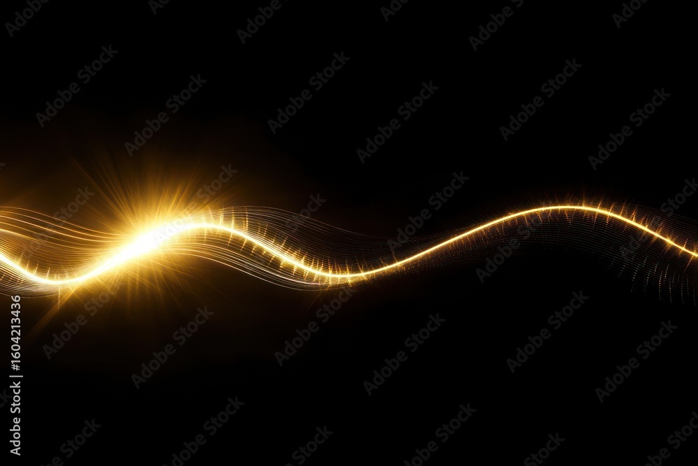 Canvas Prints golden light curve lines background golden black.