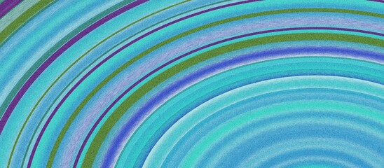 Abstract Concentric Circular Rings in Shades of Blue and Green