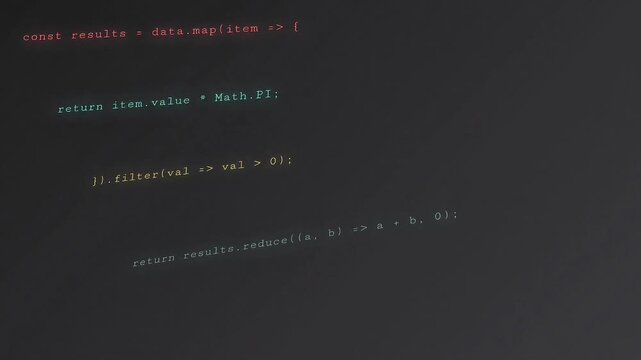 Dark Code Editor Screen with Green Syntax Highlighting - Programming Background Loop