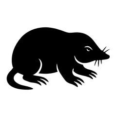 vector illustration of a silhouette of a mole