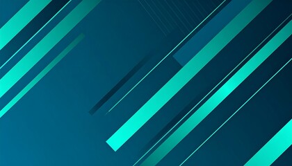 Abstract background with geometric shapes and turquoise color gradient lines