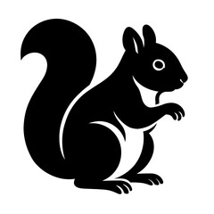 squirrel on a whit silhouette victor style 
