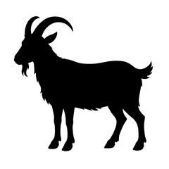 goat on a white background silhouette vector style 