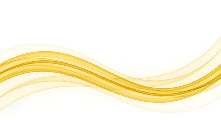white background with flowing golden abstract wave curves