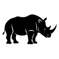 silhouette of a rhino illustration vector style coloring page