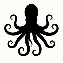 silhouette of a octopus illustration vector style 