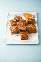 Gingerbread cake with orange marmalade