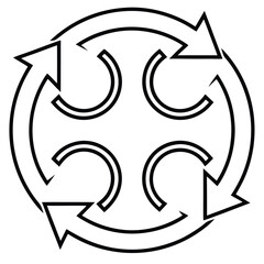 Circular Arrow Cycle Icon for Sustainability or Process Design