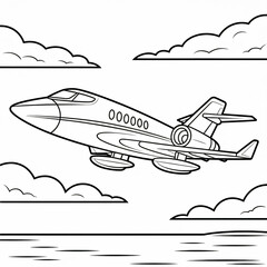 Jet sky illustration vector style coloring page 