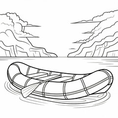 Raft illustration vector style coloring page