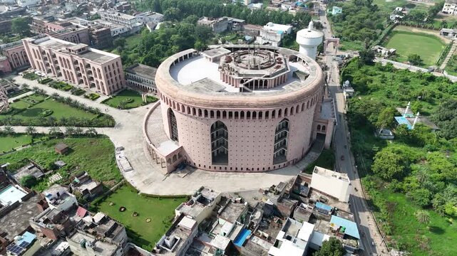 An arial 4k footage of Library building at Darul Uloom Deoband, Saharanpur