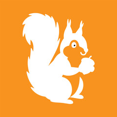 Hand drawn squirrel silhouette