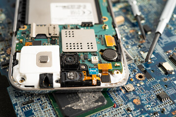 Repairing and upgrade circuit mainboard of notebook, electronic, computer hardware and technology.