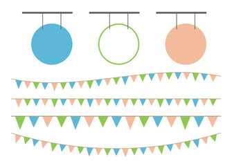 飲食店の看板とガーランド　お洒落なお店の必須アイテムです