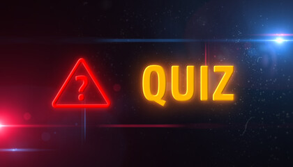 Quiz question mark symbol light flashing on digital display