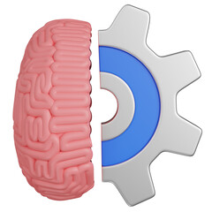 B3D RENDER rain and Gear Concept of Intelligence and Technology ICON 