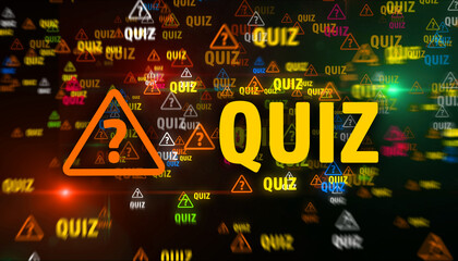 Quiz question mark symbol tunnel effect fly between