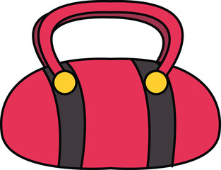 Gym duffel bag with black straps illustration