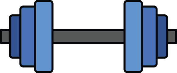 Barbell with weight plates illustration