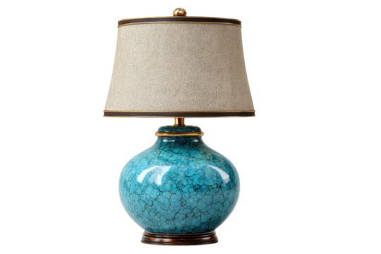 Elegant turquoise ceramic table lamp with linen shade home decor interior lighting modern design