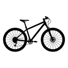 Fototapeta premium Mountain Bike Icon, Vector, Illustration, Outline, Line Art, Silhouette, Logo, White Background.