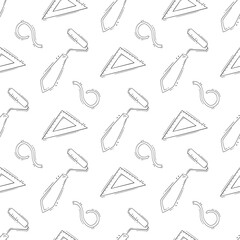 doodle construction seamless pattern. construction tool background