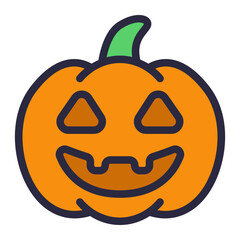 Jack O Lantern outline flat