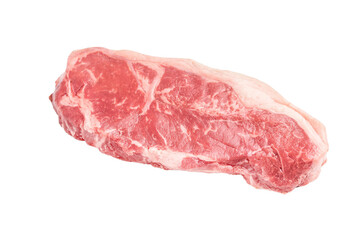 Raw striploin beef steak, New York strip steak isolated on white background