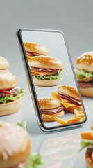 Engaging smartphone display showcasing fast food options highlights modern eating trends