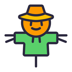 Scarecrow outline flat