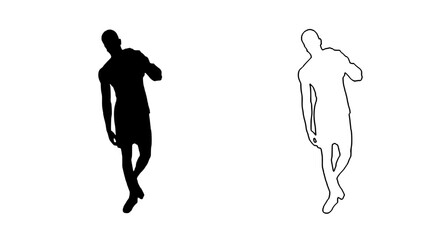 a black and white image of a man and a woman black, image, male, man, silhouette, stand, woman 