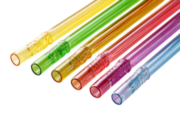 Rainbow Drinking Straws Colors Transparent Reusable Straw Colorful Party Accessories Black