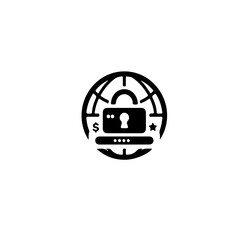 A globe with a lock on a laptop cybersecurity