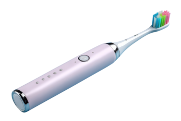 Electric Toothbrush Beauty Routine Pink Toothbrush with Rainbow Bristles for Dental Care and