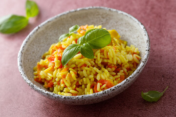 Saffron rice with vegetables