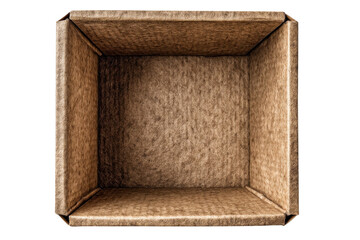 Empty Cardboard Box Perspective Packaging Material Brown Textured Container Storage Shipping Carton