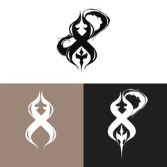 tribal flame abstract symbols vector tattoo and logo elemants