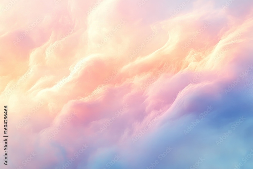 Poster abstract pastel gradient background with soft cloud texture and dreamy atmosphere