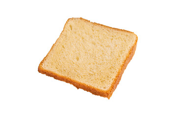 Toast from white bread  isolated on white background. top view