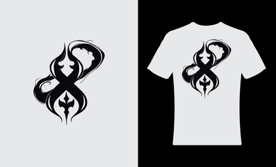 Tribal flame infinity tattoo design for t shirt