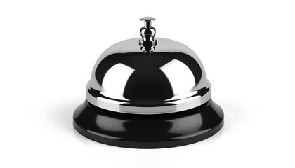 Shiny service bell on white background