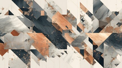 Abstract Geometric Pattern with Triangle and Marble Texture