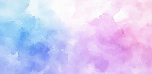 Fototapeta premium Abstract Watercolor Texture in Blue and Pink Shades, Paper Grain Gentle Effect
