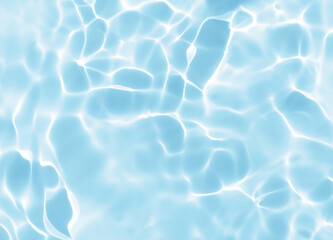 Abstract blurred shades of blue water background. Light and shadow ripples or splashes surface of water texture. Water waves with shining and reflection pattern photography for​ design artwork.