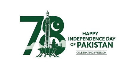 78 Years of Freedom: Minar-e-Pakistan Graphic Celebrating Independence Day